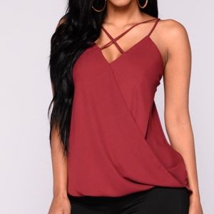 Flaming Sambuca Surplice Top - Burgundy